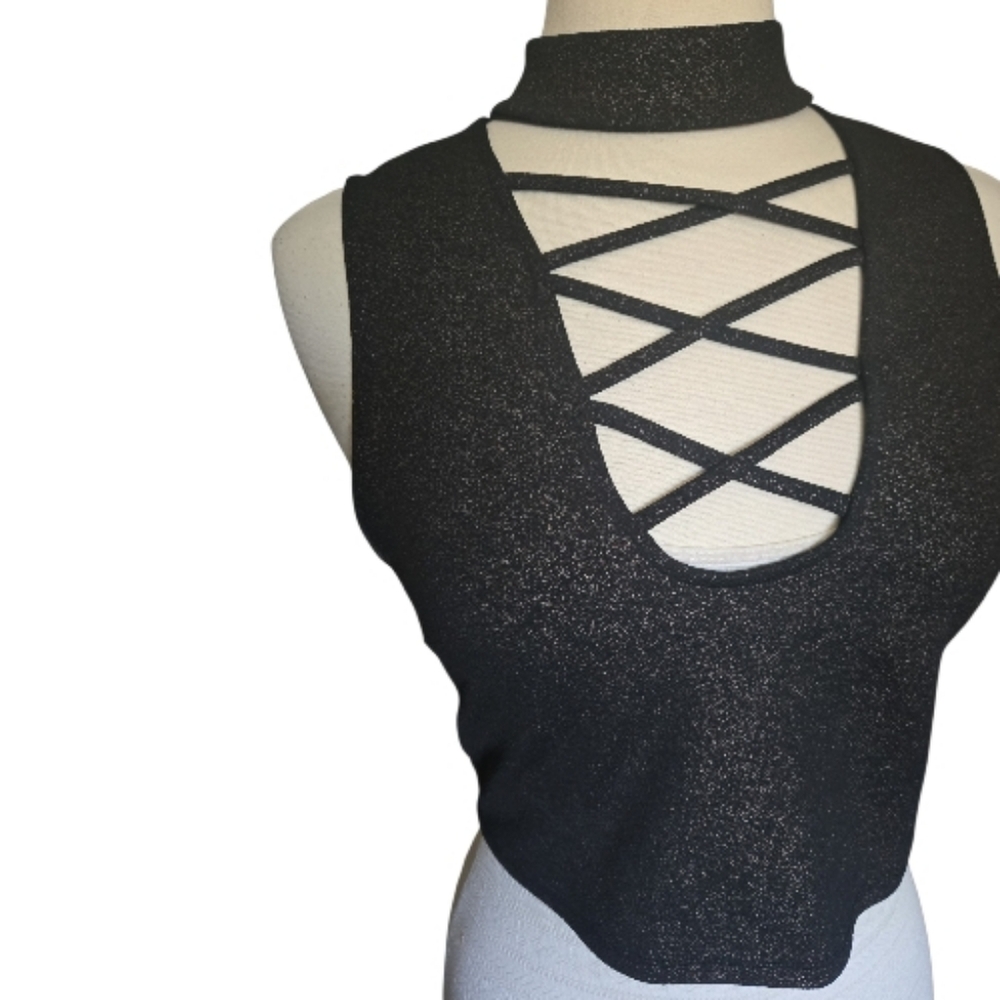 Charlotte Russe Y2K shimmer choker top - M